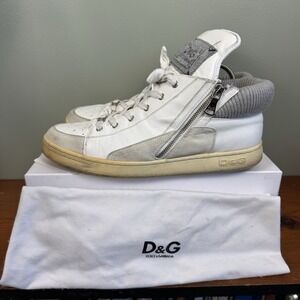 Dolce & Gabbana High Top Zip Up Sneaker Shoes With Box Sz EU 44.5 US‎ 11.5